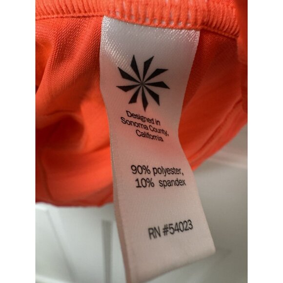 Athleta Short Sleeve Half Zip Orange Running Workout Top Size Medium - Picture 9 of 12